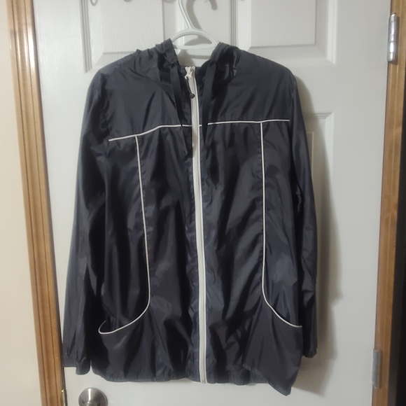 ActiveZone Jackets & Blazers - Women's Black Hooded Windbreaker Jacket